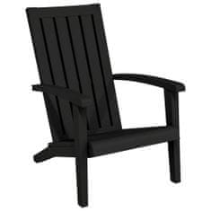 Petromila vidaXL Záhradná stolička Adirondack čierna polyratan