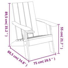 Vidaxl Záhradná stolička Adirondack bledohnedá 75x88,5x89,5cm PP