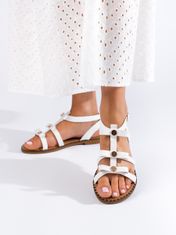Amiatex Dámske sandále 101515 + Nadkolienky Gatta Calzino Strech, biele, 37