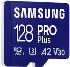 SAMSUNG PRO Plus MicroSDXC 128GB + SD Adaptér / CL10 UHS-I U3 / A2 / V30