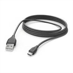 HAMA kábel micro USB, 3 m, čierna