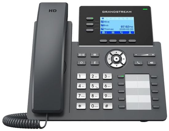 Grandstream GRP2604P/ VoIP telefón/ 2,48" podsvietený grafický display/ 6x SIP/ 2x LAN/ PoE/ GDMS