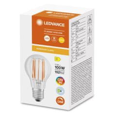 LEDVANCE Stmievateľná LED žiarovka E27 A60 11W = 100W 1521lm 2700K Teplá biela 300° CRI90 Filament Superior