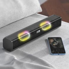 Hoco Bezdrôtový reproduktor Dazzling Sound (BS49) - RGB svetlá, Bluetooth 5.1, 10 W - čierny