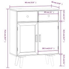 Vidaxl Komoda so zásuvkami 60x30x75,5 cm kompozitné drevo