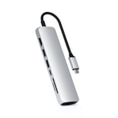 Satechi Multiportový adaptér Usb-C Slim s ethernetovým pripojením, Silver