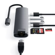 Satechi Multiportový adaptér Usb-C Slim s ethernetovým rozhraním, Tmavo šedá