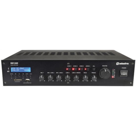 Adastra RM120D, 100V 4-zónový zosilňovač, FM/DAB, BT, USB/SD