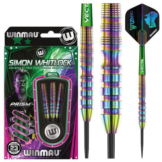 Winmau Šípky steel Simon Whitlock World Cup Rainbow SE 23g, 90% wolfram