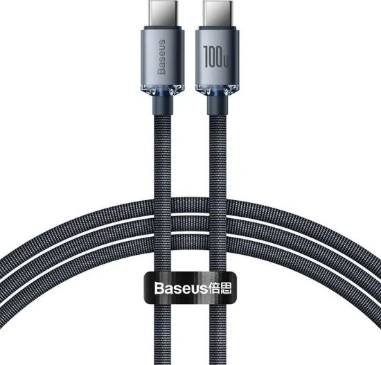 Noname Baseus Type-C - Type-C Crystal Shine series fast charging data cable 100W 1.2m Black (CAJY000601)