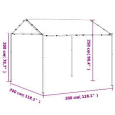 Vidaxl Strieška stanu béžová 3x3 m oceľ a látka