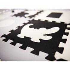 KIK Penové puzzle podložka/ ohrádka 36 ks čierno-šedo-krémové