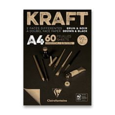 Clairefontaine Blok Brown & Black Kraft A4, 60 listov, 90 g