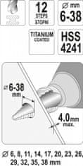 YATO Stupňovitý kužeľový vrták 6-38mm - YT-44740