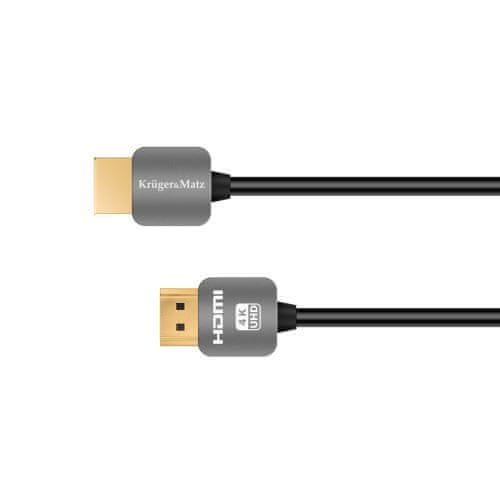 Krüger&Matz Kábel HDMI - zástrčka HDMI (AA) 1,8 m Kruger & Matz 4K sivá KM0329