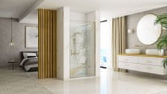 REA Hugo, sprchové dvere 90x200 cm + bočný magnetický profil, zlatá matná, KPL-45201