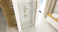 REA Hugo, sprchové dvere 90x200 cm + bočný magnetický profil, zlatá matná, KPL-45201