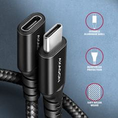 AXAGON BUCM32-CF05AB predlžovací kábel USB-C (M) <-> USB-C (F), 0.5m, USB 20Gbps, PD 240W ALU oplet