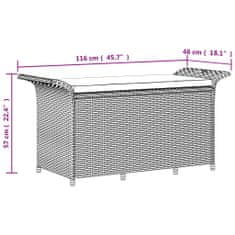 Petromila vidaXL Záhradná lavička s vankúšmi sivá 116x46x57 cm polyratan