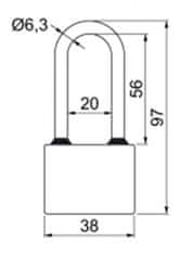 Richter Visiaci zámok RV.OVAL38 PL