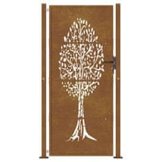 Petromila vidaXL Záhradná brána 105x205 cm kortenová oceľ dizajn stromu