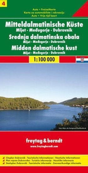 Freytag & Berndt AK 0706 Pobrežie strednej Dalmácie List 4, Mljet - Medžugorie - Dubrovník 1:100 000 / automapa