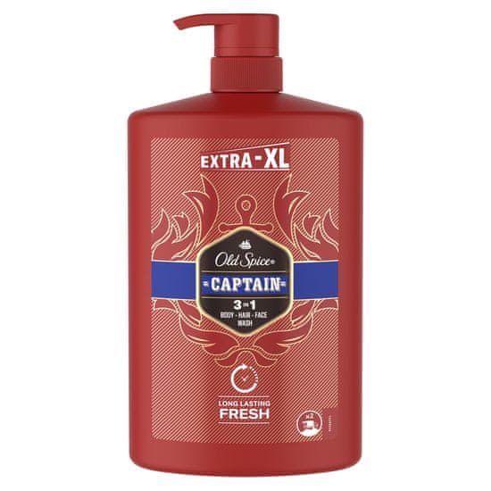 Old Spice Captain Sprchový Gel & Šampón pre mužov, 1000 ml, 3-in-1, Long-lasting Fresh