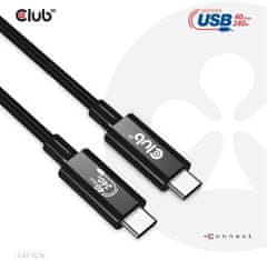 Club 3D kábel USB-C, Data 40Gbps, PD 240W(48V/5A) EPR, M/M, 1m