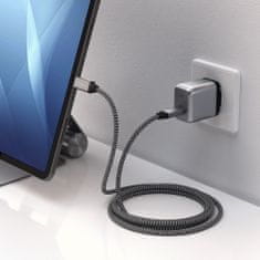 Satechi kábel USB-C - USB-C, USB4 40Gbps, opletený, 80cm, šedá