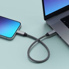 Satechi kábel USB-C - USB-C, USB4 40Gbps, opletený, 25cm, šedá