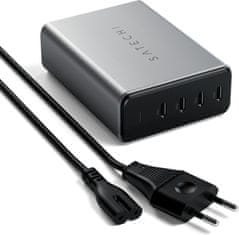 Satechi síťová nabíječka GAN, 4xUSB-C PD, 165W, šedá