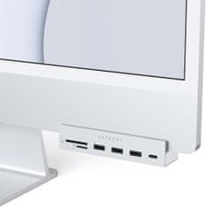 Satechi USB-C Clamp Hub iMac 24" (2021), USB-C 5 Gbps, 3x USB-A 3.0 5 Gbps, strieborná