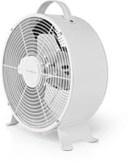 Nedis stolní ventilátor, 25cm, 20W, 2 rychlosti, biela