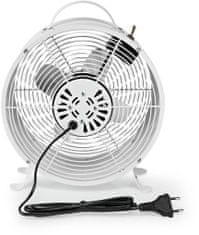 Nedis stolní ventilátor, 25cm, 20W, 2 rychlosti, biela