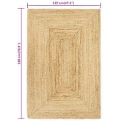 Vidaxl Ručne vyrobený jutový koberec prírodný 120x180 cm