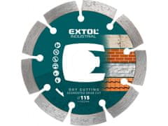 Extol Industrial Kotúč diamantový rezný segmentový Grab Cut, suché rezanie, O 115x22,2x2mm