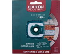 Extol Industrial Kotúč diamantový rezný segmentový Grab Cut, suché rezanie, O 115x22,2x2mm