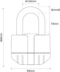 Oxford reťazový zámok BIG BOSS ALARM priemer čapu 16 mm dĺžka 1.5 m