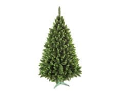eoshop Stromček JEDLE umelý vianočný so zelenými konci + stojan 160cm