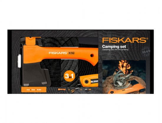 FISKARS Set kempingový sekera X5+nůž Hardvér+ pílka 1057912