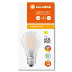 LEDVANCE Stmievateľná LED žiarovka E27 A60 7,5W = 75W 1055lm 4000K Neutrálna biela 300° CRI90 Filament Mliečny Superior