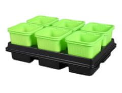 eoshop Kvetník sadbový GREEN + podmiska 8x8x8cm 2x6ks