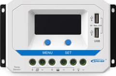 Epsolar EPEVER VS3024AU solární PWM regulátor 12/24 V, 30 A, USB, vstup 50V