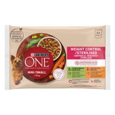 Purina ONE MINI Small Dog Weight Control Multipack morka a kura v šťave 4x85g