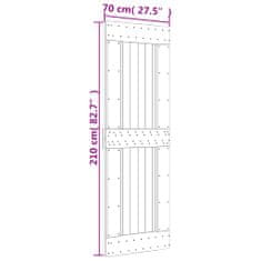 Vidaxl Dvere 70x210 cm masívna borovica