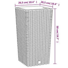 Vidaxl Kvetináč s odnímateľnou vložkou, antracitový 11/26,5 l PP ratan