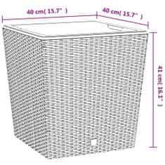 Vidaxl Kvetináč s vyberateľnou vložkou biely 37 / 64 l PP ratan