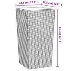 Vidaxl Kvetináč s vyberateľnou vložkou biely 21 / 49 l PP ratan