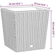 Vidaxl Kvetináč s vyberateľnou vložkou biely 21 / 32 l PP ratan