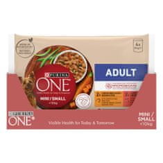 Purina ONE MINI Dog Adult Kurča a hovädzie v šťave 48x85 g